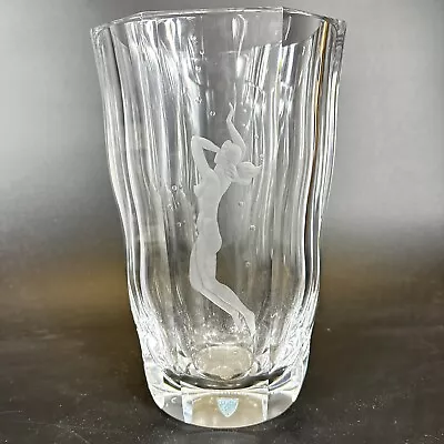 Buy Art Deco Style Orrefors Glass Edvin Ohrstrom Design Vase Nude Underwater 24cm • 195£