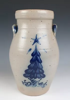Buy 1989 Rowe Pottery Works Salt Glazed 9.5  Stoneware Jug Crocks Christmas Tree • 137.57£