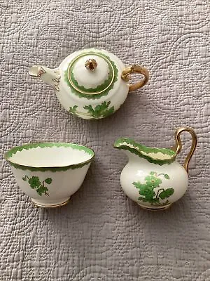 Buy Antique  New Chelsea Staffs Ltd Bone China Tea Set Green, Floral 3 Pieces • 15£