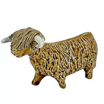 Buy Vintage Castle Wynd Spaghetti Pottery Highland Cow Figurine - Made In Scotland • 36.04£