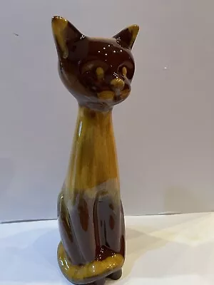 Buy Blue Mountain Pottery 14  Tall Sitting Cat Harvest Gold Brown Redware BMP MCM • 85.35£