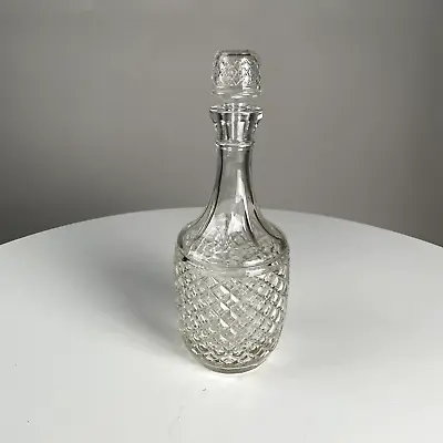 Buy Vintage Lead Crystal Diamond Cut Glass Whisky Decanter - 27cm • 9.99£