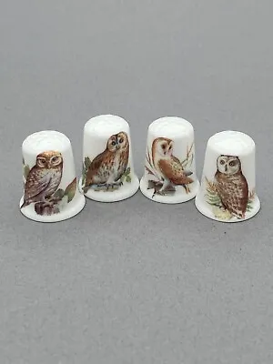 Buy Owls English Fine Bone China Thimbles Full Set Of Four • 5.99£