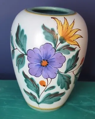 Buy Vintage Hand Painted Gouda Flora Vase - Viola - Shape 1491  • 15.99£