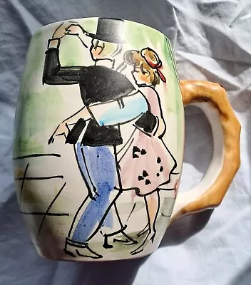 Buy Vintage 1950s Italian Art Pottery Tankard. Hand Painted Dancing  Couple .large  • 19.99£