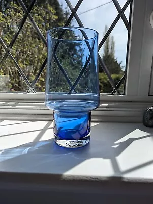 Buy Lovely Scandinavian Riihimaki Blue Glass Vase  Very Good Vintage Condition  • 16.99£