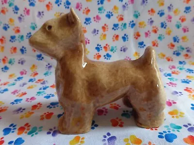 Buy Vintage Dog Figurine Pottery Sculpture Unusual Brown Hand Sculpted Pup Signed • 14.40£