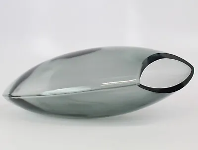 Buy IITTALA Art Glass Aava Flat Vase Smoke Gray By Markku Salo Scandinavian Finland • 28.91£