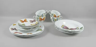 Buy 14pc Lot Of Queen's China BUTTERFLY Dinnerware Dinner&Salad Plates,Soup,C/S Sets • 95.90£