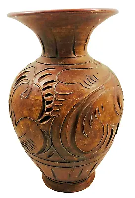 Buy Vintage Large Wood Effect Pottery Vase 35.5cm - Possibly Signed But Indistinct • 26.99£