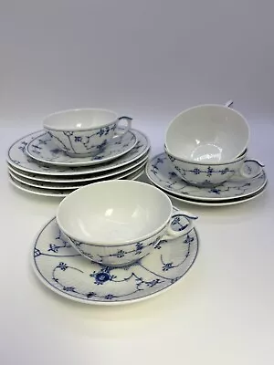 Buy Vtg Blue Fluted Plain Royal Copenhagen Set 4 Cups, Saucers, Plates Discontinued • 331.27£