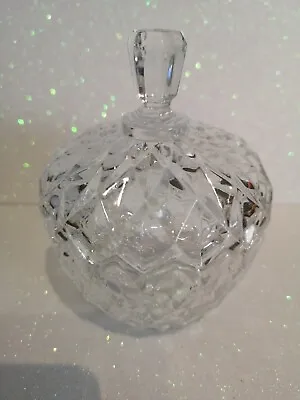 Buy Beautiful Vintage Clear Pressed Glass Vanity Pot And Lid. Very Pretty. • 11.99£