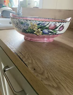 Buy Maling Pottery Lustre Ware Pink Oval Bowl- 6525 • 7.99£