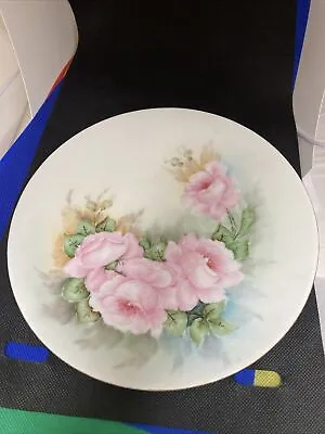 Buy SILESIA German Porcelain Hand Painted? 8 3/4  Rose Floral Decorative Plate Old V • 10.19£