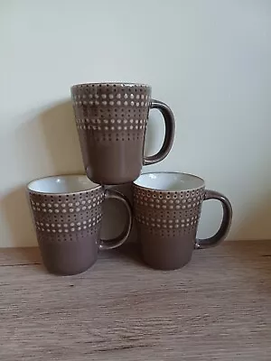 Buy Denby Intro Mocha Textured 4.5 Inch High Mugs X 3  - Excellent  • 18£