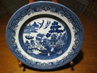Buy Vintage Churchill China Blue Willow England 9.5  Dinner Plate ~ GUC • 18.99£