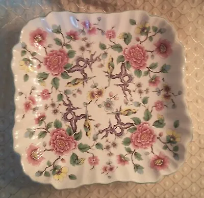 Buy Vtg.James Kent Old Foley. 8 Inch Square Collectable, Chinese Rose Flower & Birds • 9.99£