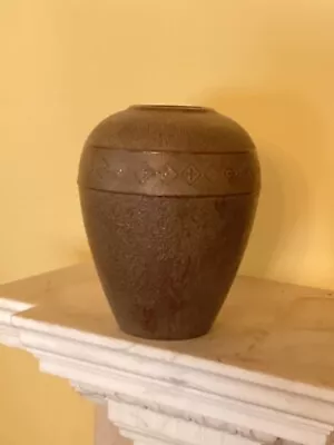 Buy Oriental Stoneware  Vase Of Ovoid Form With Geometric Frieze. Signed • 85£