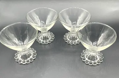 Buy Berwick Boopie Candlewick Anchor Hocking Champagne Sherbert Lot 4 Glasses 1950's • 12.95£