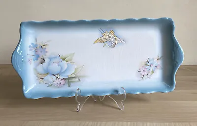 Buy Old Foley James Kent Staffordshire Blue Scalloped Floral Sandwich Tray/Plate • 5£