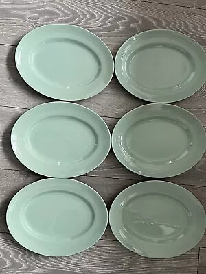 Buy Woods Ware Beryl Green Oval Dinner Steak Plates X Six Immaculate Mid-century • 42£