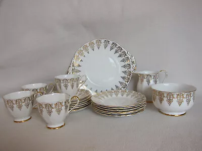 Buy Royal Standard Fine Bone China Golden Gilded 19 Piece Tea Set Inc Cake Platter • 29.95£