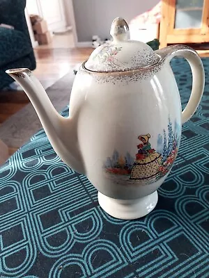 Buy Meakin Crinoline Lady Jacobean Ware Tall Tea Pot  Vintage Ceramic • 19.99£