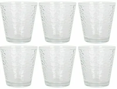 Buy 6x  EVERYDAY Drinking Glasses TUMBLERS Water Juice Cocktail CRACKLE 250ml • 6.50£