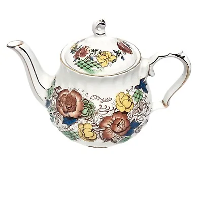 Buy Sadler England Tea Pot Rose Garden Embossed Floral Gold Trimmed #3605 Vintage • 24.33£
