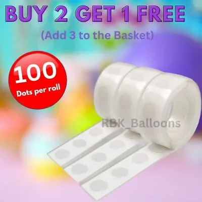 Buy 100 - 1000 Adhesive Dots Tape DIY Balloon Double Sided Glue Sticky Sticker UK • 2.65£