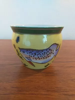 Buy Kewdos Vintage Aged Hand Painted Fish Design Plant Pot Small 8cms Tall. • 12.50£