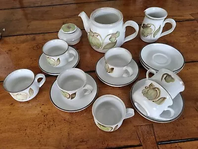 Buy Denby Troubadour Tea Set - Tea Pot, Milk Jug, 6 Cups And Saucers With Extra Cup • 8£