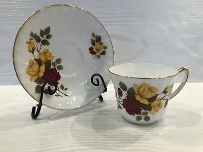 Buy Sutherland Fine Bone China Cup/Saucer Roses Staffordshire, England • 13.25£