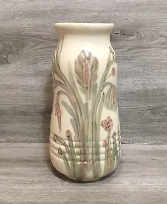 Buy Kad Yad Israeli Studio Pottery Embossed Floral Hand Painted Large 12.5” Vase • 39.99£