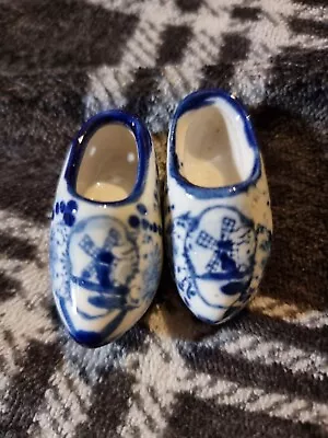 Buy Delft Blue Dutch Clog Shoe Ceramic Pottery Hand Painted • 2.99£