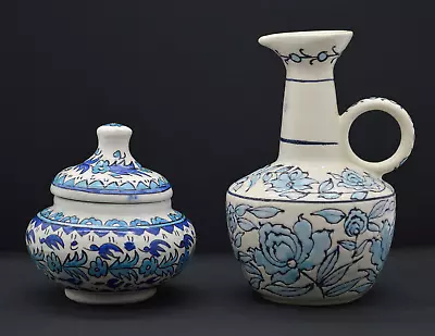 Buy Vintage Islamic Art Pottery, Turkish Ceramic Lidded Jar, Kutahya Ceramic Pitcher • 54.95£