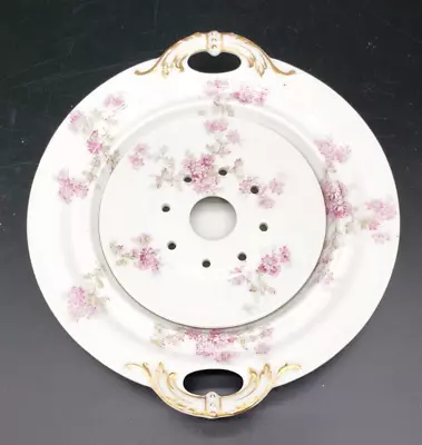 Buy Old Haviland & Co Limoges France Pink Gray Flowers Round Butter Dish No Lid 2 Pc • 20.86£