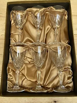 Buy Vintage Italian Capri 24% Lead Crystal Wine Glasses X 6 • 29.50£