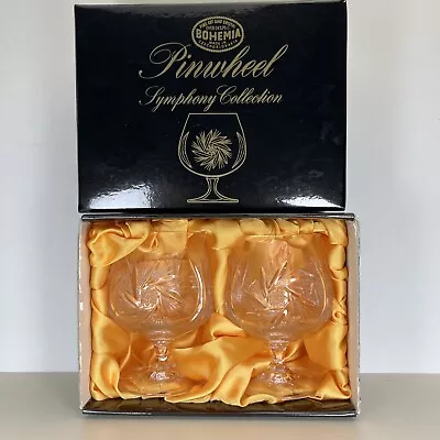 Buy Pair Of Bohemia Pinwheel Symphony Collection - Crystal Brandy Glasses • 21.95£