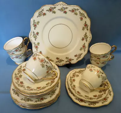 Buy Vintage Royal Stafford Bone China - Tea Trio X6 Plus Cake Plate - Hand Painted • 23£