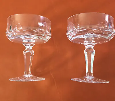 Buy Galway Irish Crystal Old Galway Champagne Coupes Sherbet Glasses Set Of 2 Signed • 28.46£