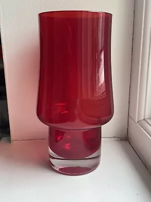 Buy Riihimaki Mid Century Glass Vase Red • 25£