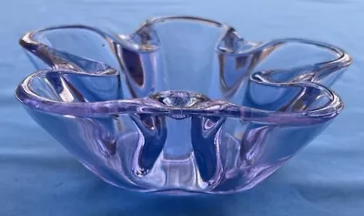 Buy Tiffin Neodymium Glass Twilight Blue Lavender 6 3/4 Inch Crimped Bowl • 47.11£