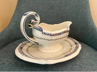Buy Antique 1860’s Gien France Ceramic Fish Dolphin Gravy Boat Dish • 104.35£