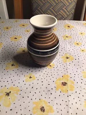 Buy Jo Lester Pottery  Isle Of Wight  4 Inch Brown Hooped Pottery Vase • 15£