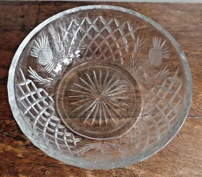 Buy Vintage Edinburgh Crystal Glass Thistle Pattern  8 Inch Fruit Bowl • 17.99£