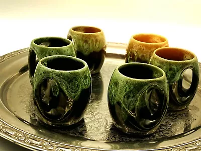 Buy Vintage Studio Pottery Coffee Or Sipping Cups Set Of Six • 122£