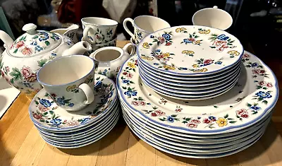 Buy Set Of 35 Laura Ashley Hazelbury Dinner & Tea Set For 8 Plates Cups Saucers NICE • 127.88£
