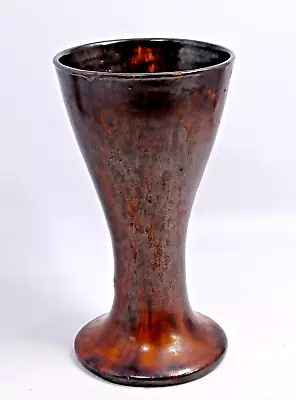 Buy Vintage Dicker Ware Pottery Vase / Aventurine Glaze / Copper Bronze Colour • 24.99£