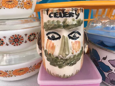Buy Dragon Pottery Rhayader Celery Retro Kitsch Ceramic Quirky Pot Vase • 19.99£